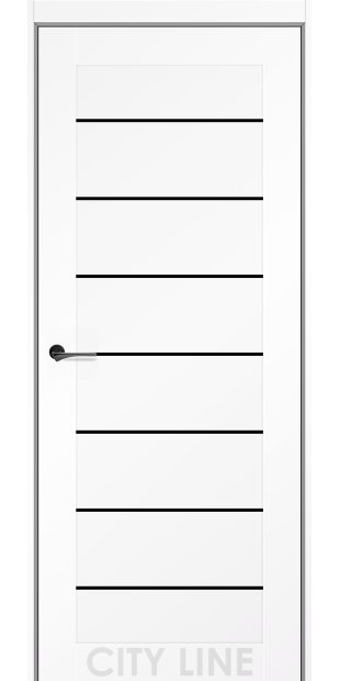 Межкомнатные двери CityLine Express CLINTON korfad-express-clinton-bilii-diamant-oscar-collection-s-cernym-steklom